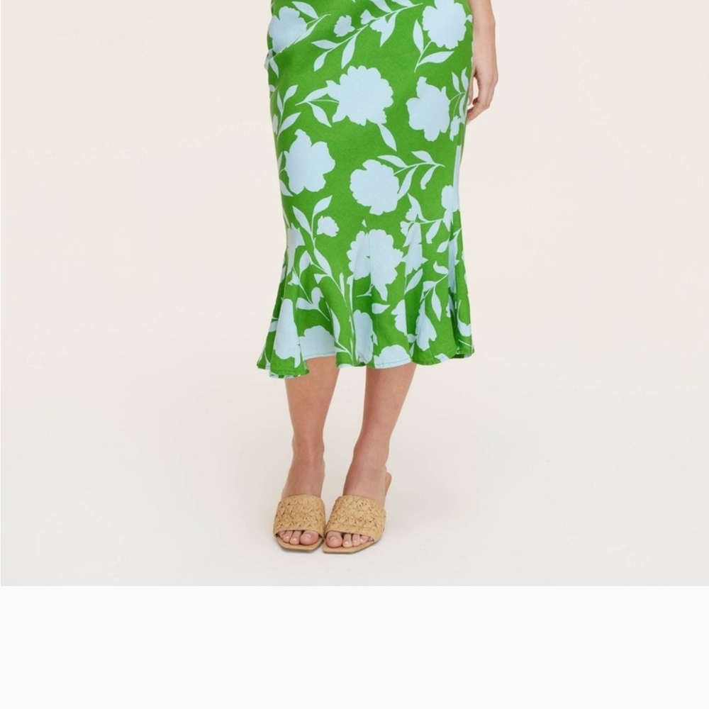 Kate Spade x Target Green Ruffled Trumpet Midi Skirt